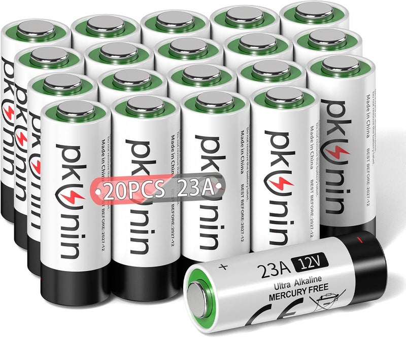 PKUNIN 23A 12 Volt Battery Alkaline Ceiling Fan Remotes Batteries, Garage Door Openers Battery 20 Pack - Image 1